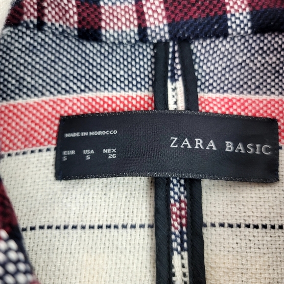 Zara double breasted plaid Cotton blend Blazer size Small - Picture 7 of 13
